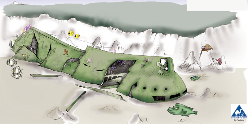 Dunraven wreck Dive Site Map - Ras Mohammed