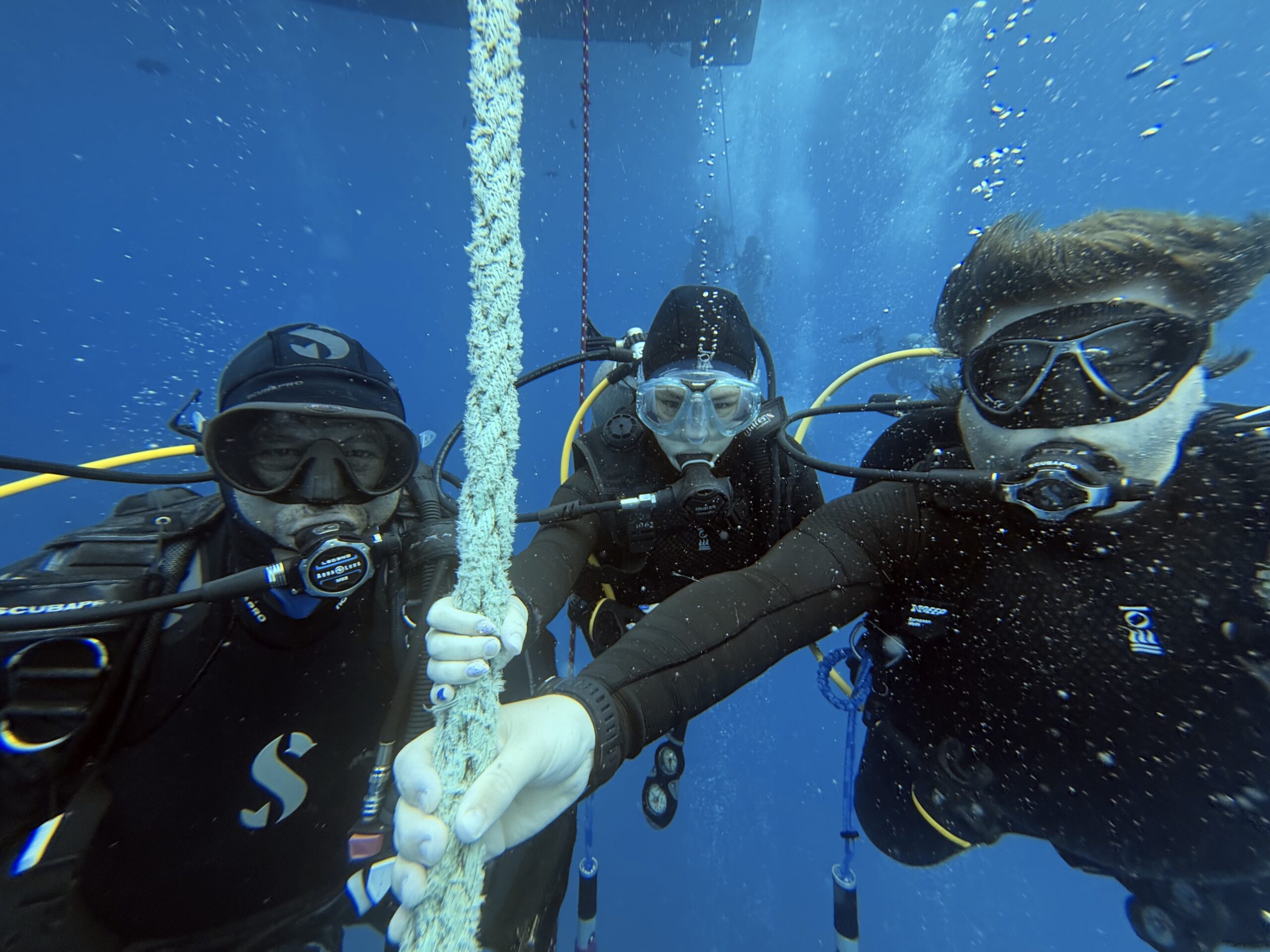 steve and kids diving in sharm